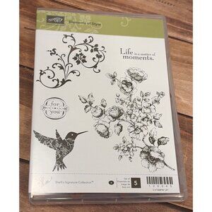 STAMPIN' UP! 120045 ELEMENTS OF STYLE RUBBER MOUNTED STAMP SET OF 5 HUMMINGBIRD